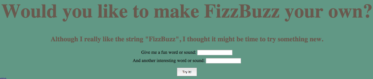 a screenshot of the FizzBuzzinator