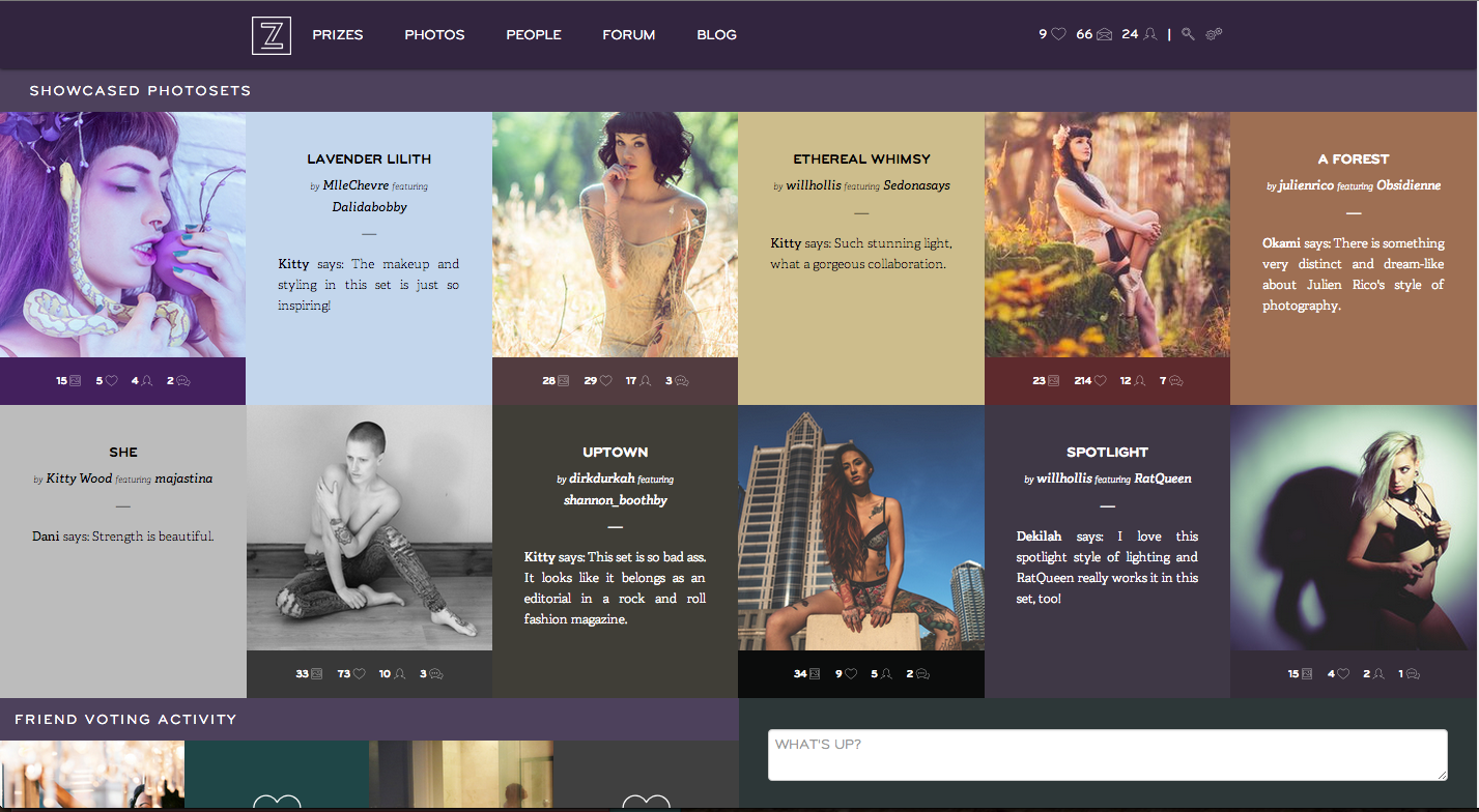 a screenshot of part of the Zivity homepage